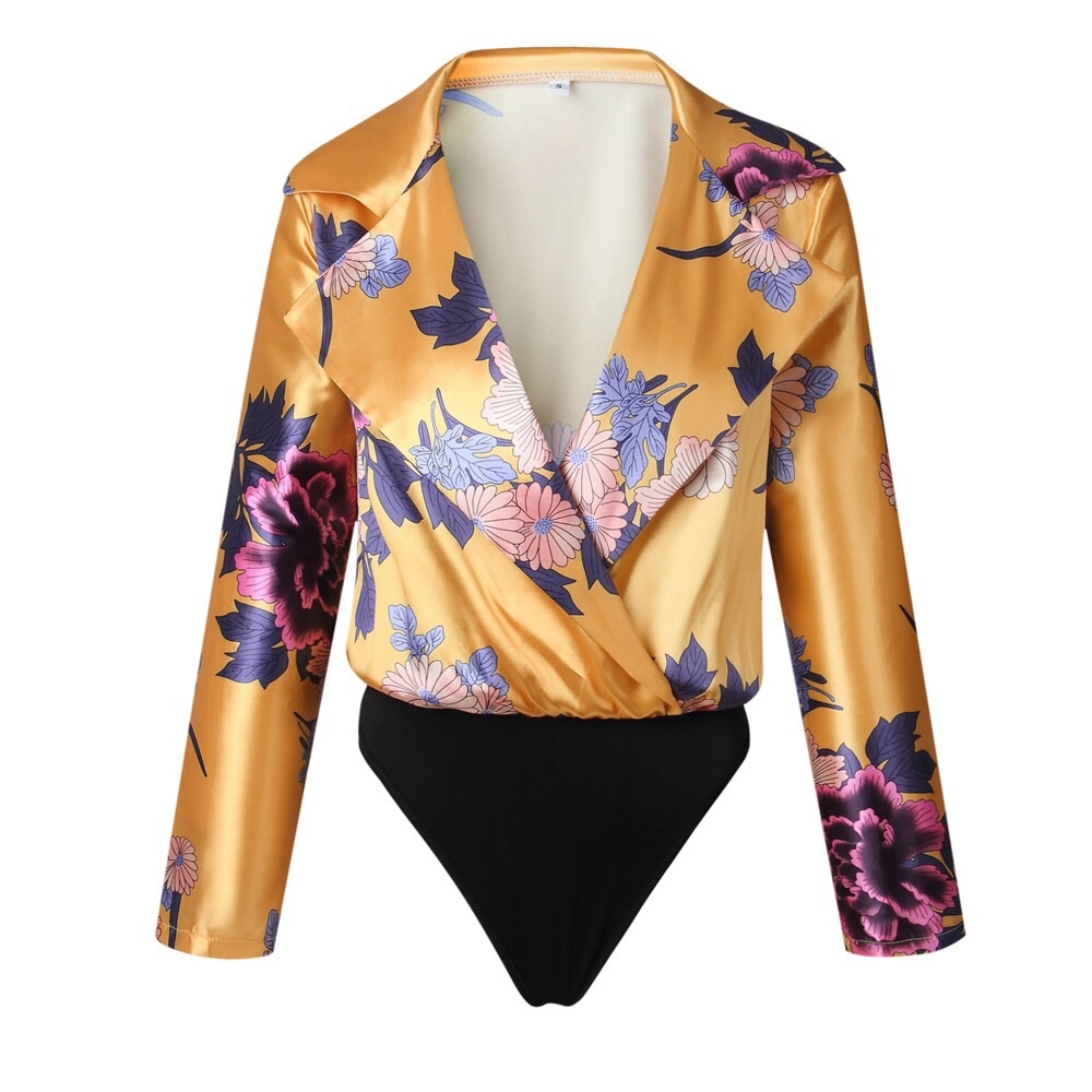 Yellow floral jumpsuit romper - Picture 6 of 8
